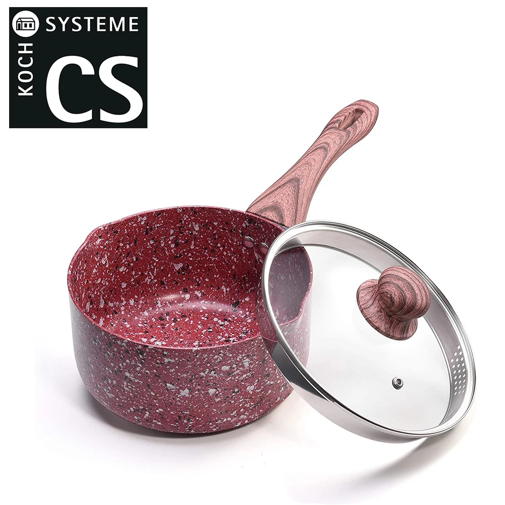 

CSK 20CM Non-stick Saucepan Maifan Soup Pot with Lid,Granite Stone Milk Pot Suitable All Stoves