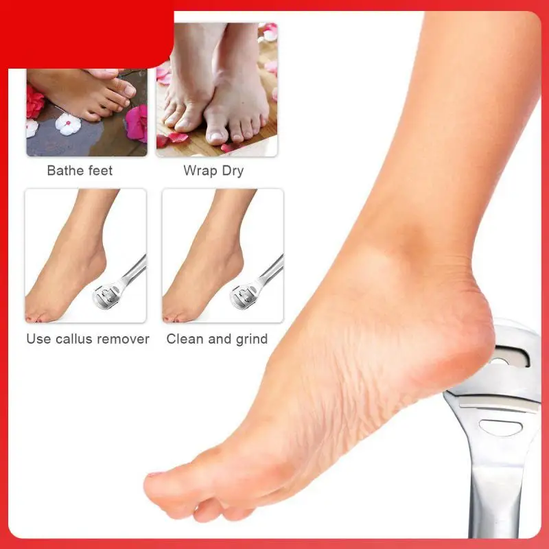 

Foot Callus Shaver Heel Hard Skin Remover Hand Feet Pedicure Razor Tool Shavers Stainless Steel Handle 10 Blades Foot Care Tools