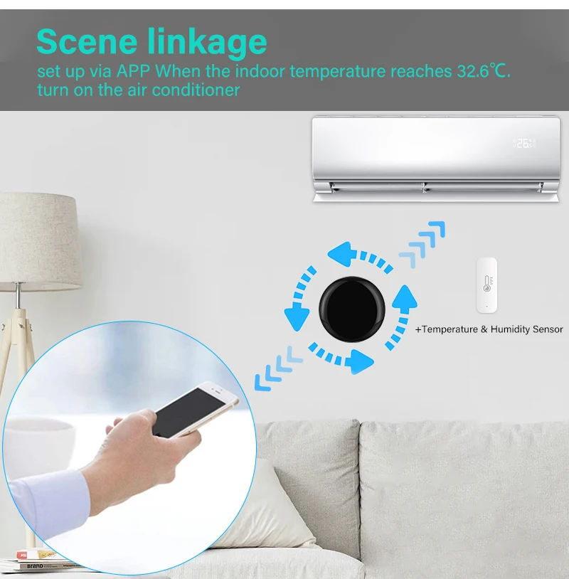 Aubess Tuya WiFi IR Remote Control For Air Conditioner TV Smart Home Infrared Universal Controller Via Alexa Google | Обустройство