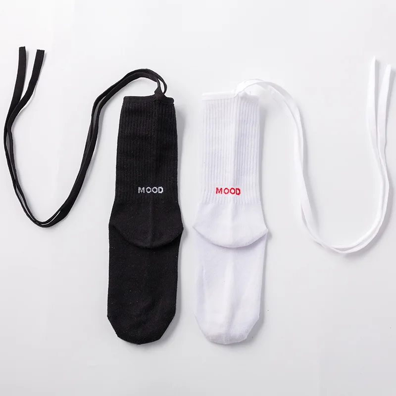 Lolita Reflective Stockings Bandage Lolita Socks Long Knee Socks Korea Style Women White Cotton Socks Cosplay JK Socks Cute