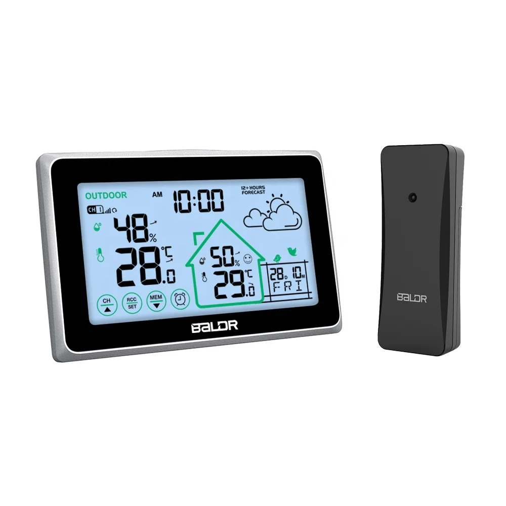 

BALDR B0340 Amazon Hot selling Weather Station with Radio Controlled Time Clock Thermometer Hygrometer