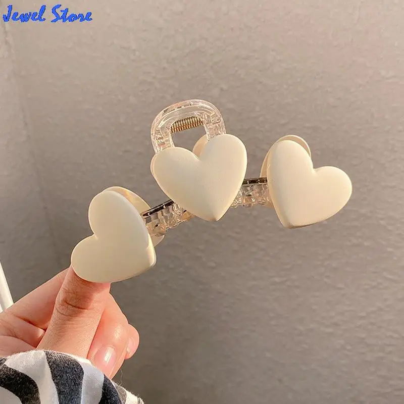 

1pcs Women Love Heart Claw Clip Large Barrette Crab Hair Claws Bath Clip Ponytail Clip Cute Hair Accessories For Girl