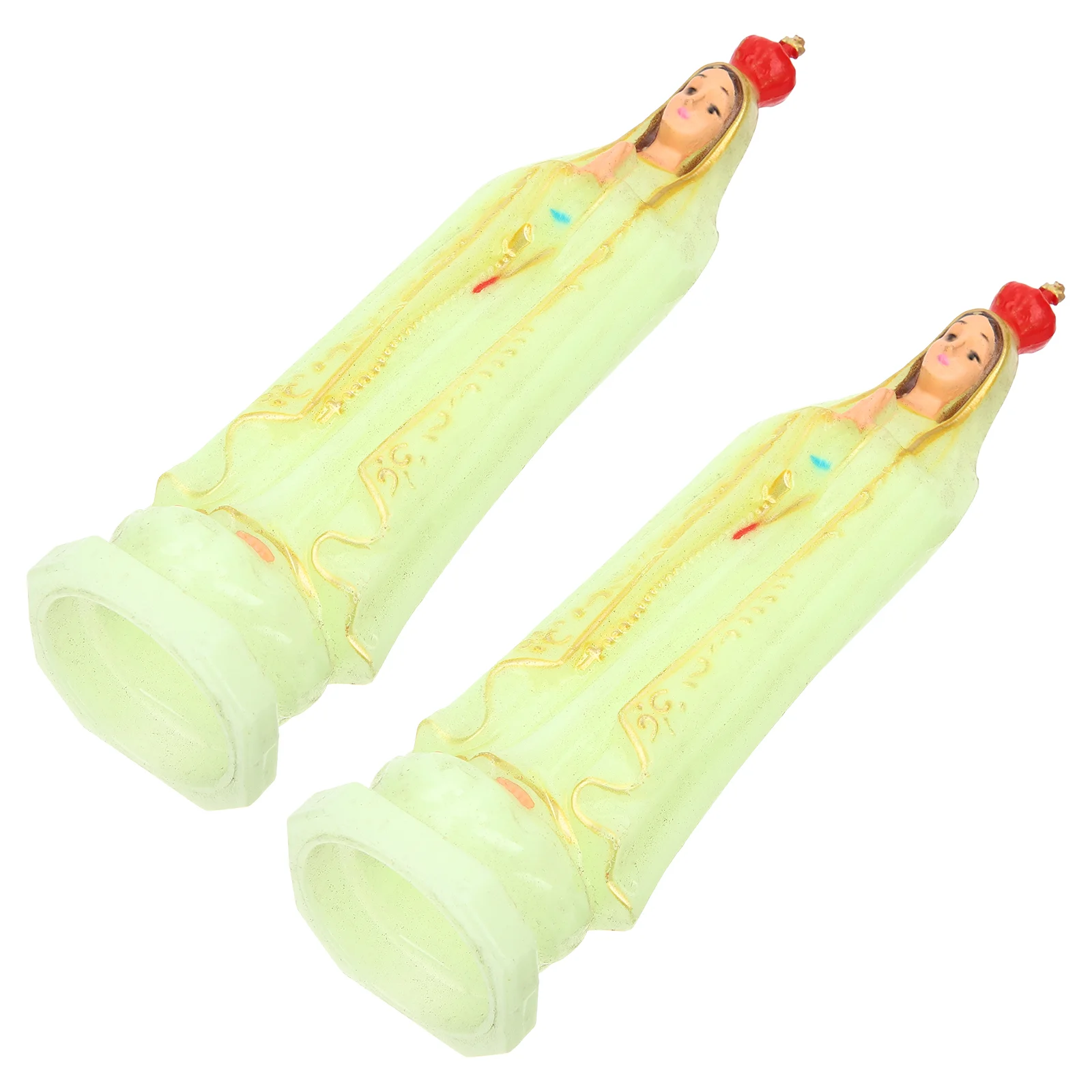 

2 Pcs Desk Topper Christ Statues Mary Mini Holy Family Figurine Home Decor Desktop Adornment Model Our Lady Ornament