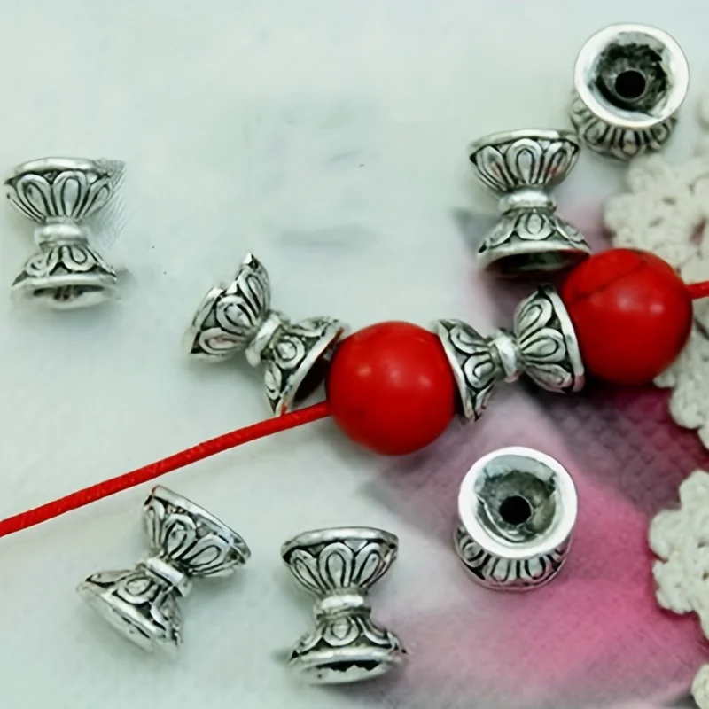 Винтажные двухсторонние бусины в форме лотоса с основанием 10/20/30/40/50 шт