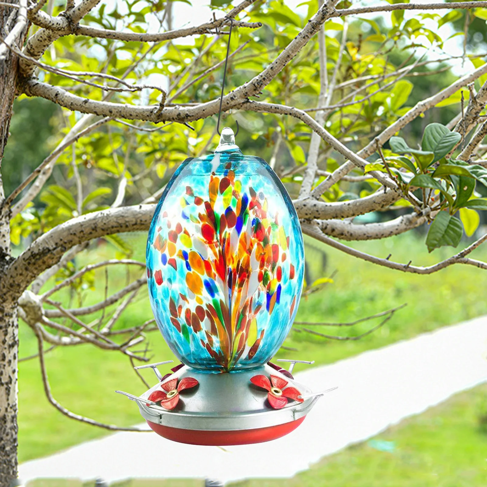 

Humming Bird Feeder 2022 Garden Gifts Hummingbirds Feeder For Wild Birds Water Feeding Perch Standing Unique Window Stand