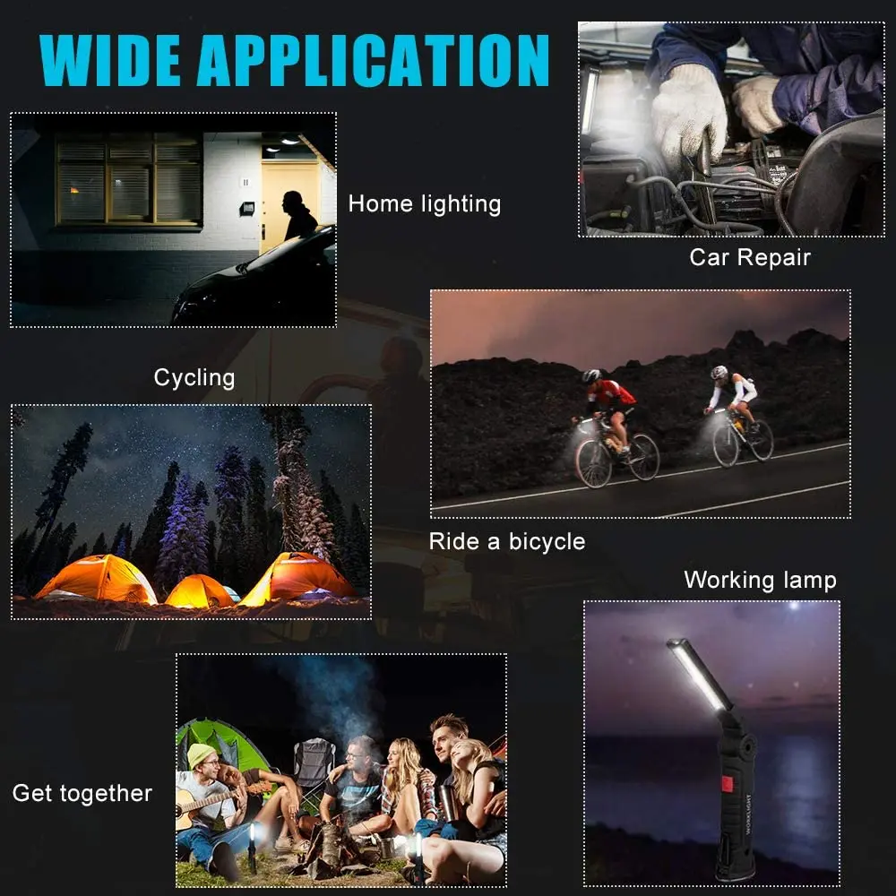 Новинка USB перезаряжаемая портативсветодиодный Светодиодная лампа COB рабочий