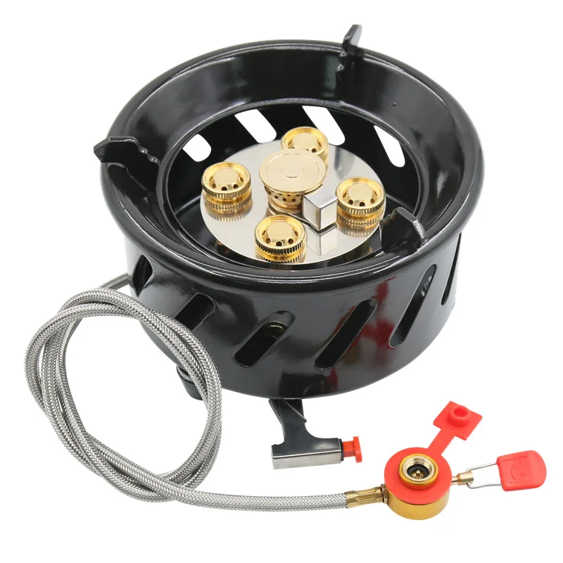 

5 Heads Burner Camping Stove With Piezo Ignition 15800W High-power Outdoor Gas Stove Windproof Portable Five Hole Tourist Burner