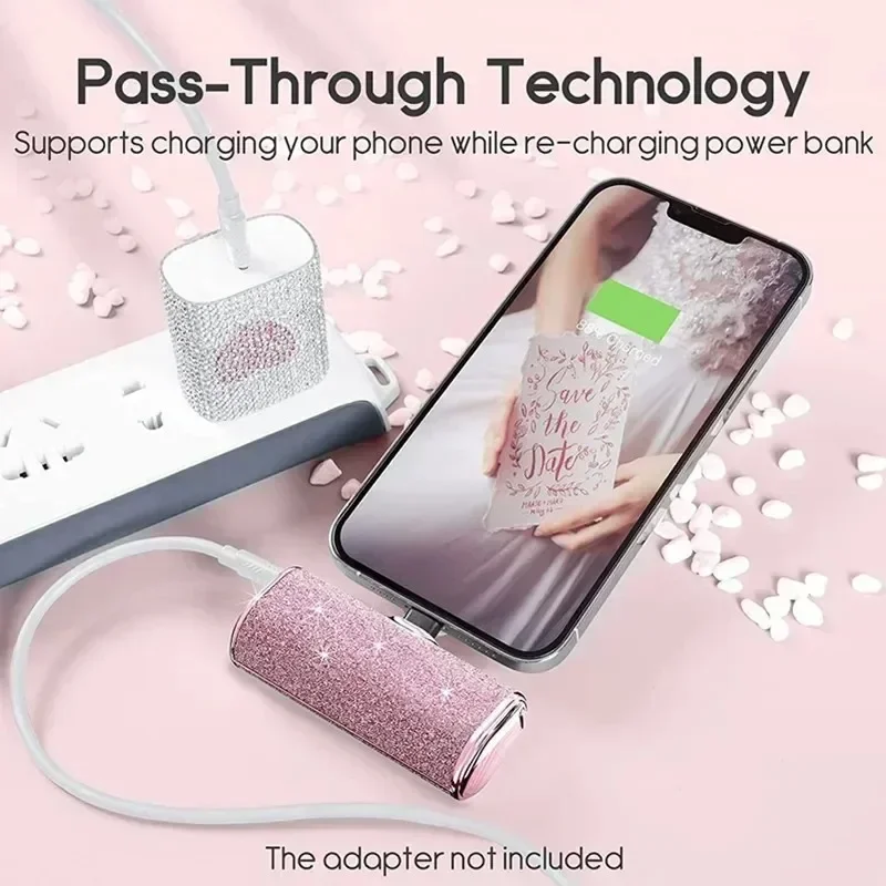 Фото Power Bank Shiny Diamond Fashion Высокое качество 5000 мАч Портативное зарядное устройство Мобильный Power Bank Power Banks Быстрая зарядка №4