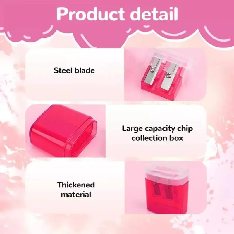 Точилки для олівців Маленькі ручні точилки із подвійним отвором і кришкою Масові