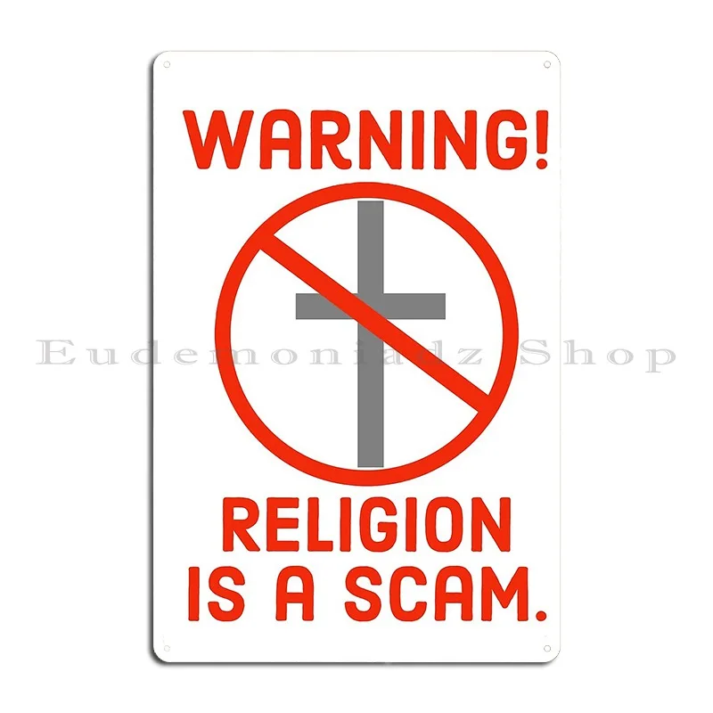 Металлическая табличка &quotReligion Is A Scam Atheist&quot