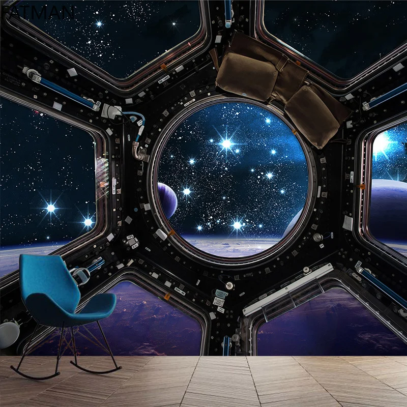 

FATMAN Custom 3d Sci-fi Space Wallpaper Industrial Style Technology Sense Hotel Decoration KTV Bedroom Background Mural Dropship