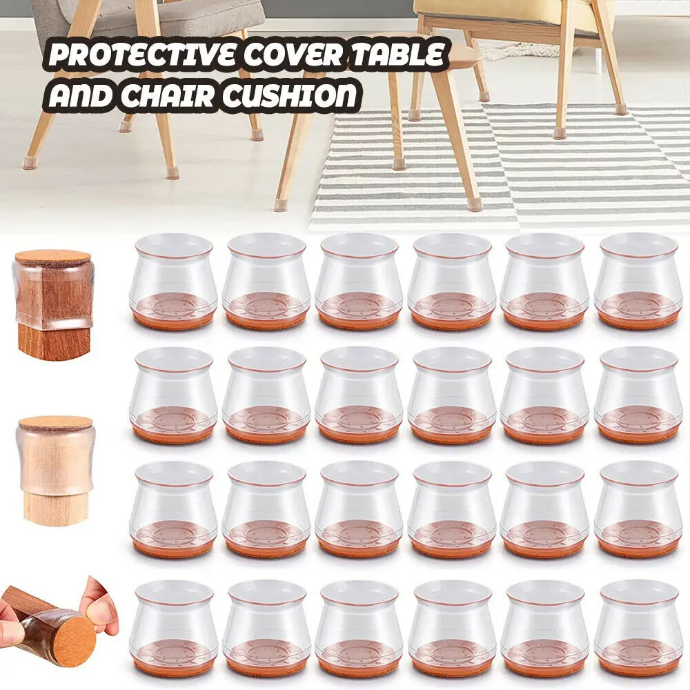 

24PCS Upgraded Ruby Sliders Chair Leg Floor Protectors For Hardwood Floors