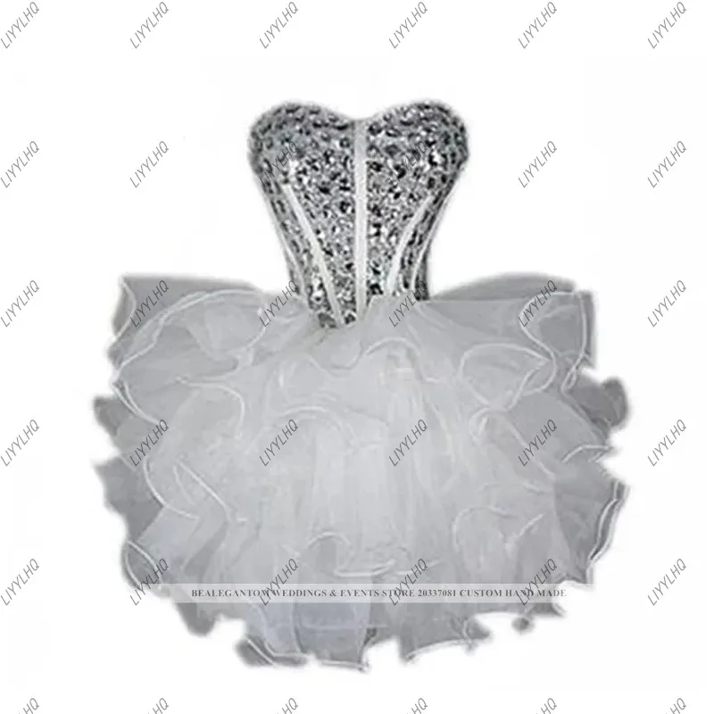 Сексуальное мини-платье для выпускного вечера с кристаллами и блестками