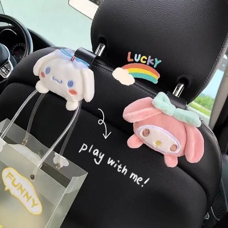 

3,5*12 см Новый мультяшный Sanrio Mymelody Kuromi заднее сиденье автомобиля многофункциональный крючок для хранения кавайное аниме украшение автомобил...