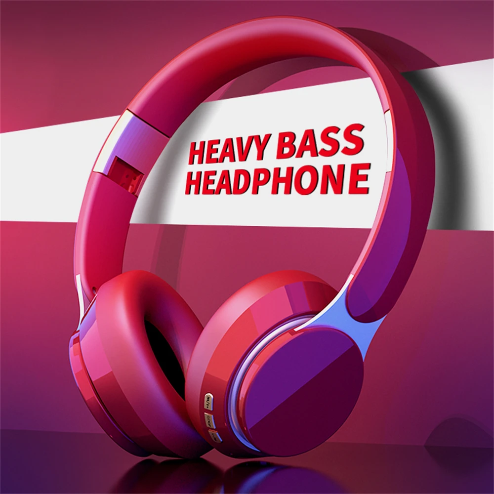 

Foldable Bluetooth Headset BT 5.0 Wireless Heavy Bass Headphone Over Ear TF Card 3.5mm Aux Wired Earbuds For Computer Phone
