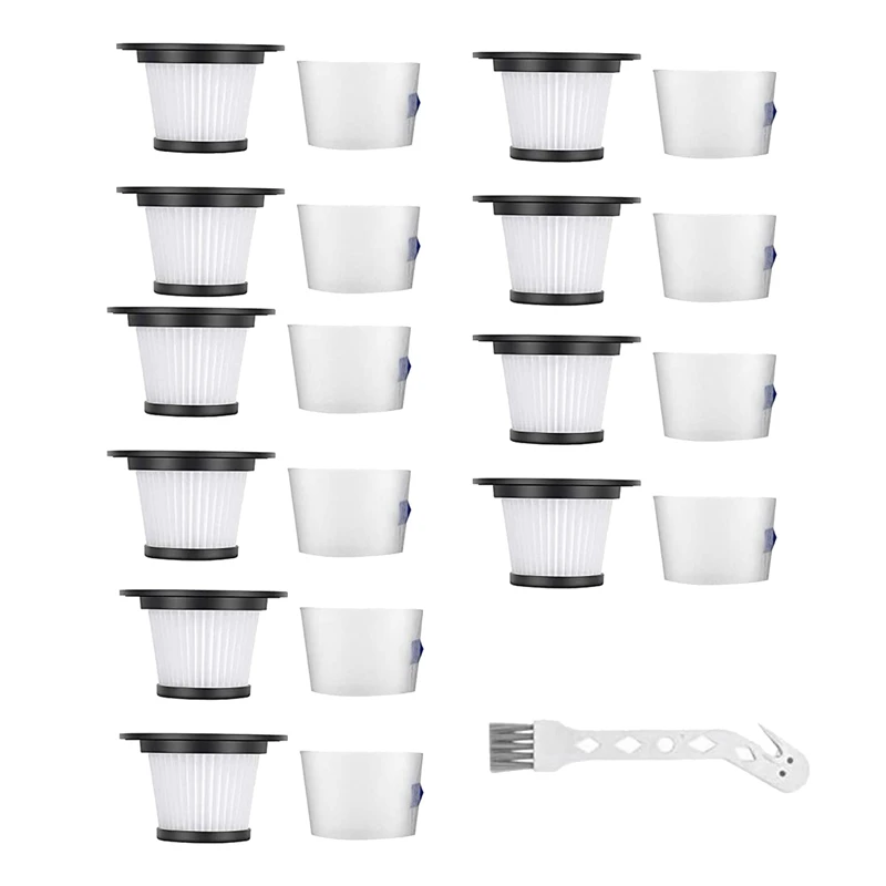 

10 Sets Replacement HEPA Filter And Strainer Screen Fit For MOOSOO K17 Cordless Stick Vacuum Cleaner Replacement Parts