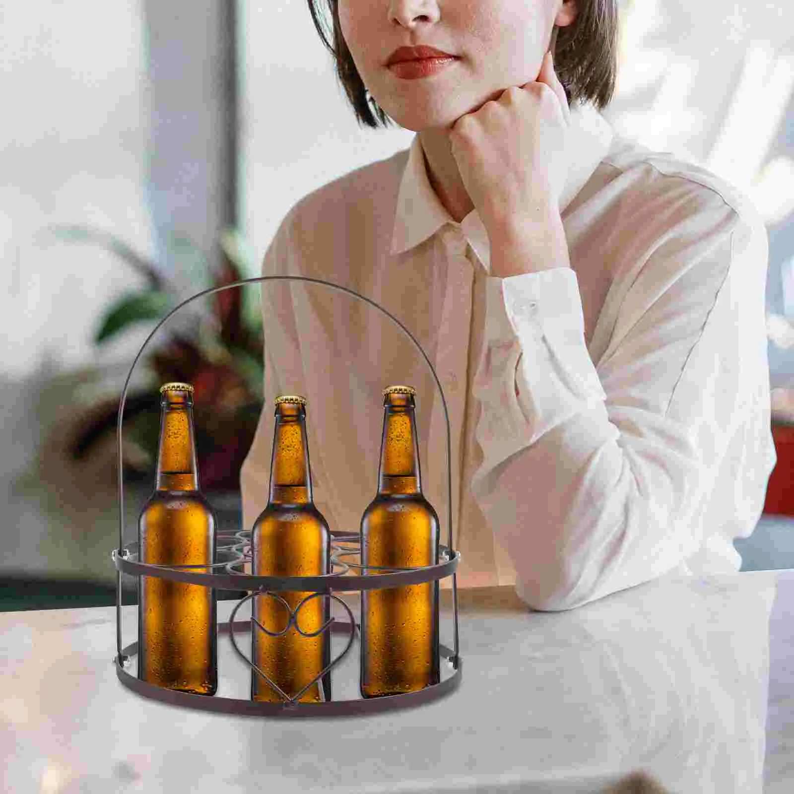 

Beer Hand Basket Holding Organizer Storage Rack Shelf Handheld Holder Carrier