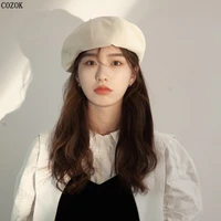 2022 new women retro early autumn beret personality all match small face clouds painter hat fashion trend leisure cap casquette