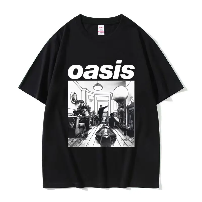 British Band O-Oasis Graphic T Shirts Men Hip Hop Retro O-Neck Short Sleeve T-shirt Y2k Unisex Oversized Cotton Tees Streetwear
