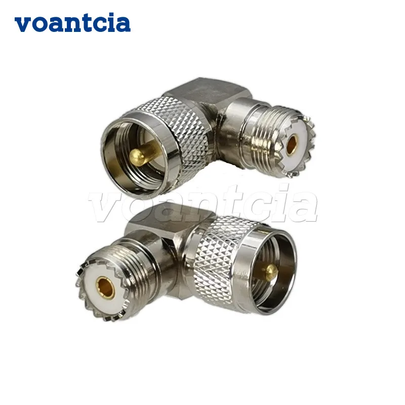

10pcs Connector Adapter UHF SO239 Female Jack to UHF PL259 Male Plug Right Angle RF Coaxial Converter Straight New