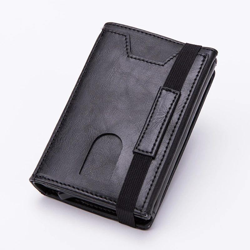 New Arrival Carbon Fiber Men Credit Card Holder Blocking Rfid Wallet Leather Unisex Security Information Aluminum Metal Purse