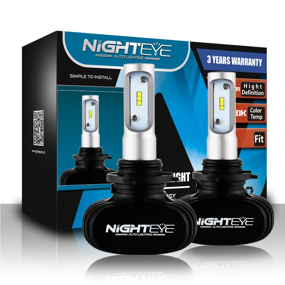

NOVSIGHT 50 Вт 9006 лм 6500 автомобильные светодиодный лампы фар холодный белый K Plug And Play автомобильные аксессуары Запчасти