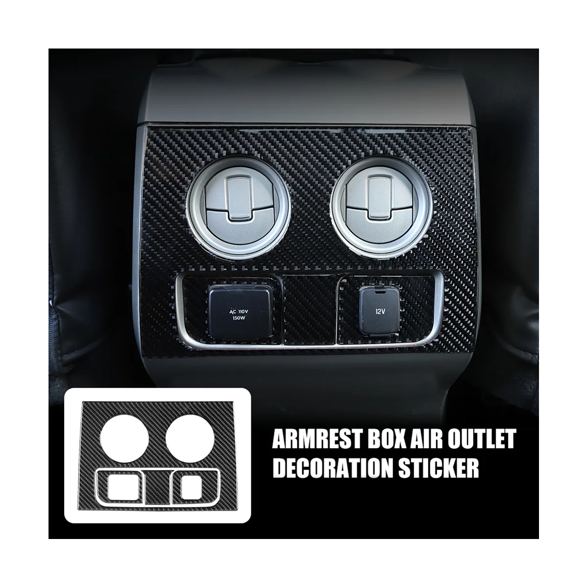 

Car Rear Air Outlet Cover Trim Decoration Stickers for Ford F150 2009-2014 Interior Accessories - Soft Carbon Fiber