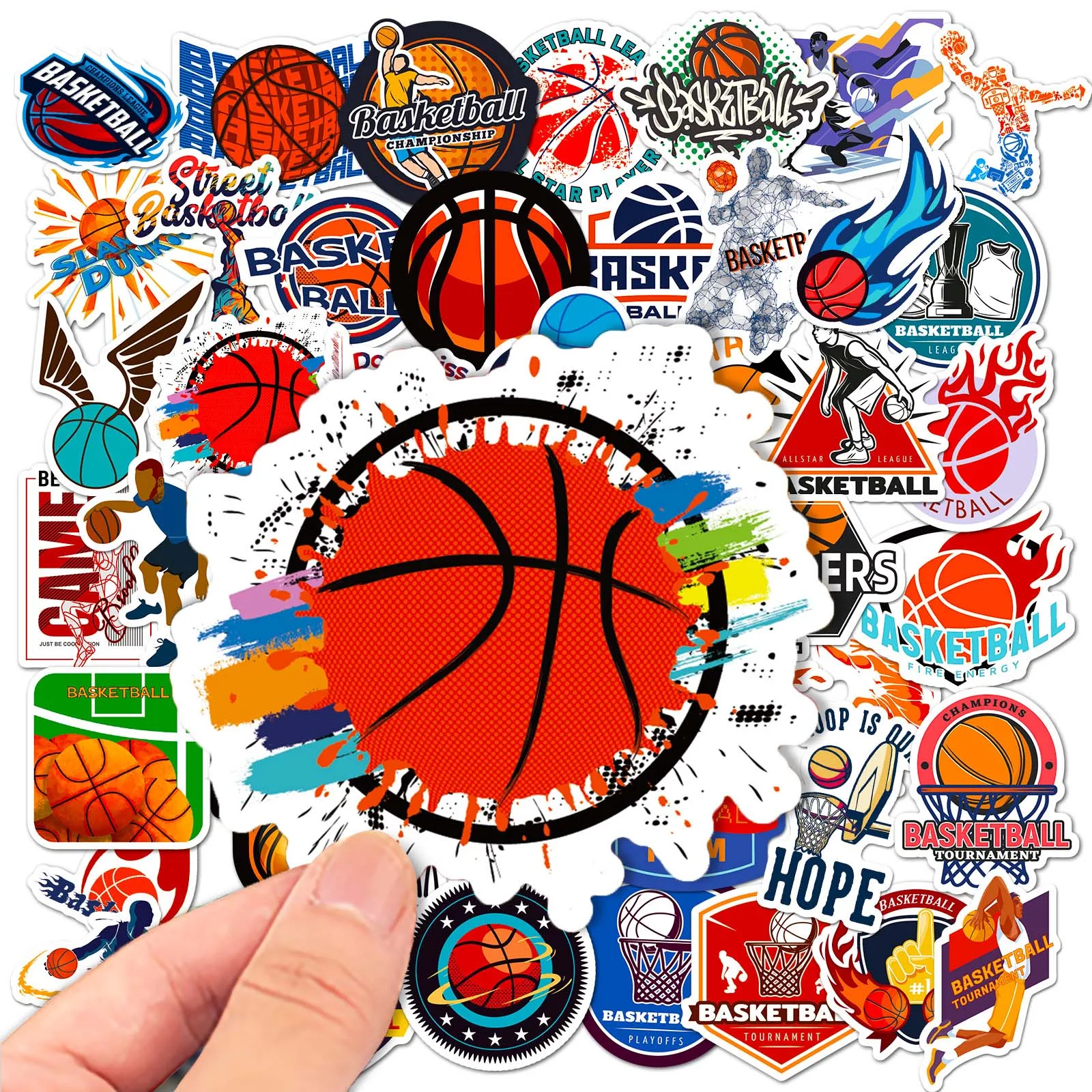 

10/50pcs Basketball Sports DIY Graffiti Stickers Pack Scrapbooking Stationery Skateboard Luggage Laptop Helmet Waterproof Decals