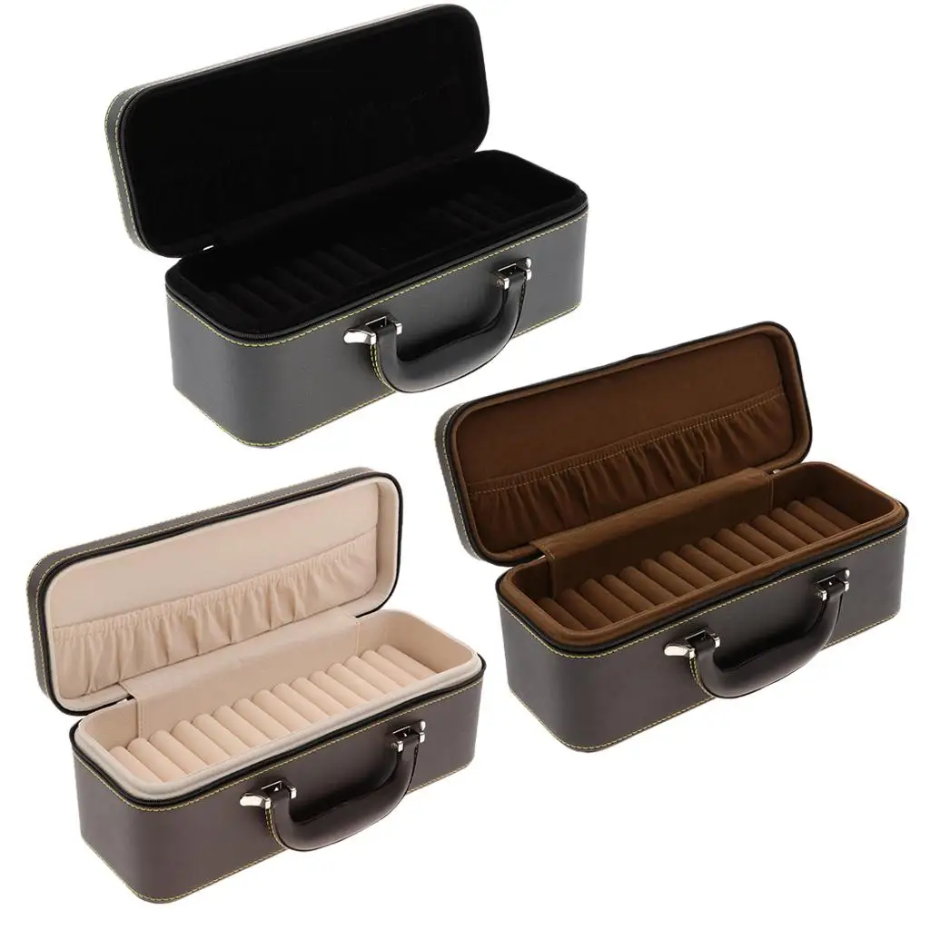 

15 Slots PU Leather Jewelry Box for Bracelets Display Storage Holder Stand