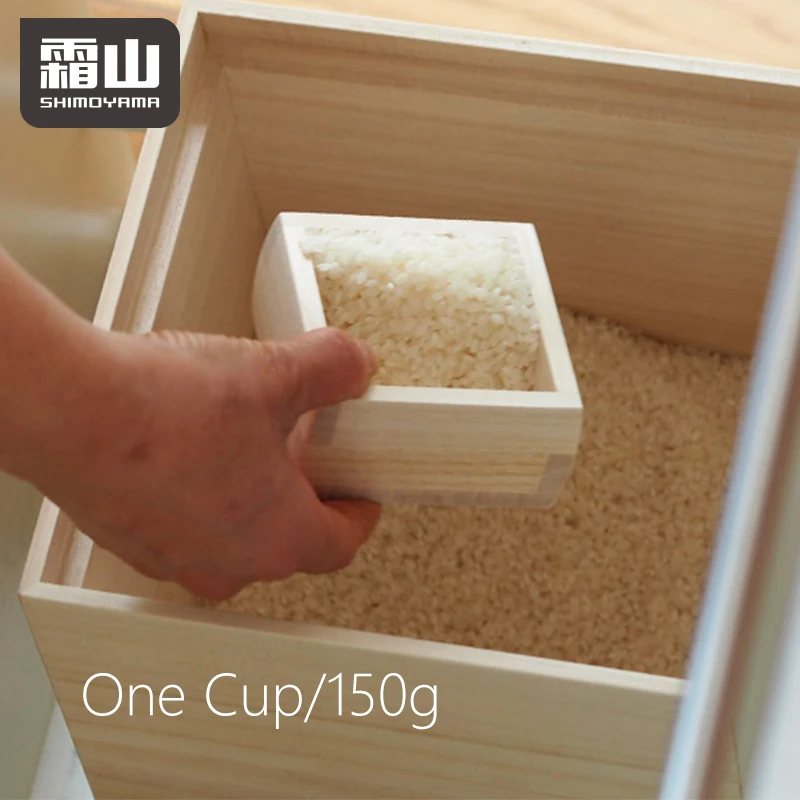 SHIMOYAMA большой контейнер для хранения риса деревянный еды с крышкой мерным