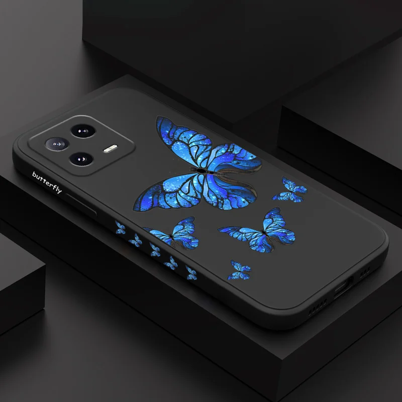 

Glitter Butterfly Phone Case For Xiaomi Mi 13 12 12T 12S 11 11T Ultra 10 10T 9 9T 9SE 8 Pro Lite 5G Liquid Silicone Cover
