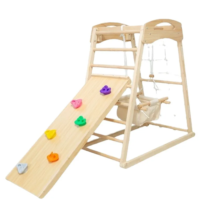 

Climbing Frame, Small Indoor Children'S Slide, Solid Wood Home Swing Combination, Baby Mini Family Paradise Dropshipping