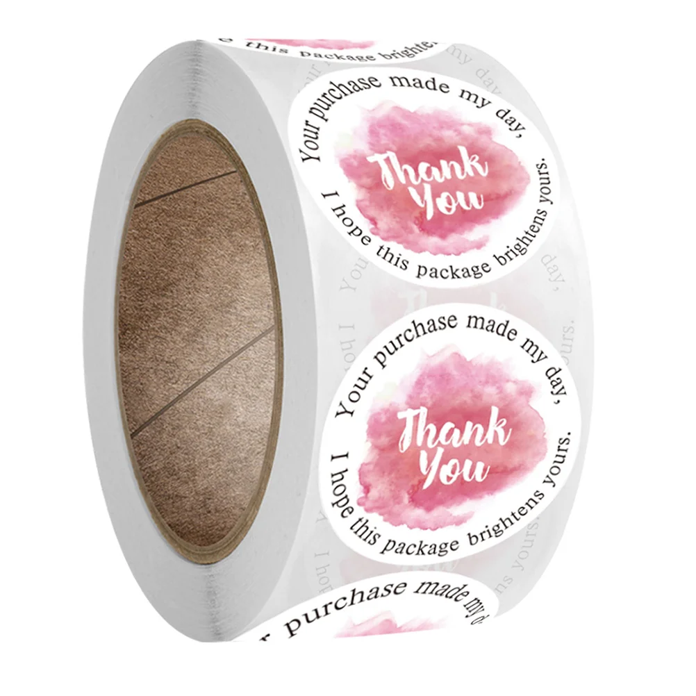 

Stickers Thank You Labels Business Sticker Roll My Label Your Day Purchase Made Gift Decorative Decal Sealing Diy Round