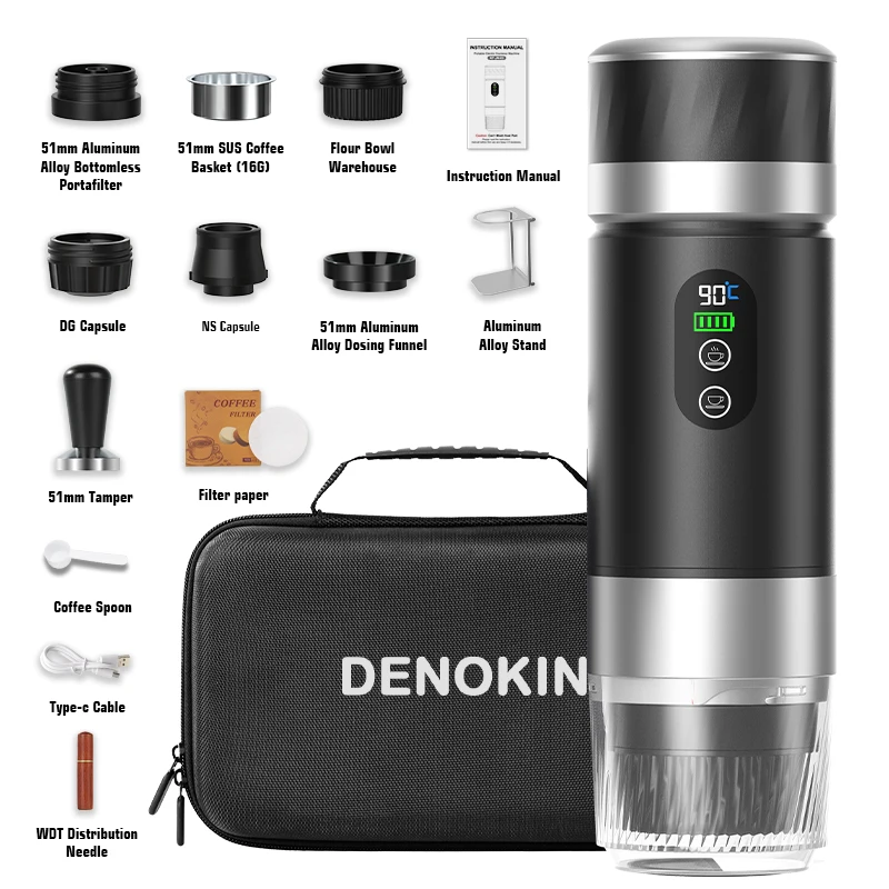 

DENOKIN 3-в-1 портативная кофемашина для эспрессо