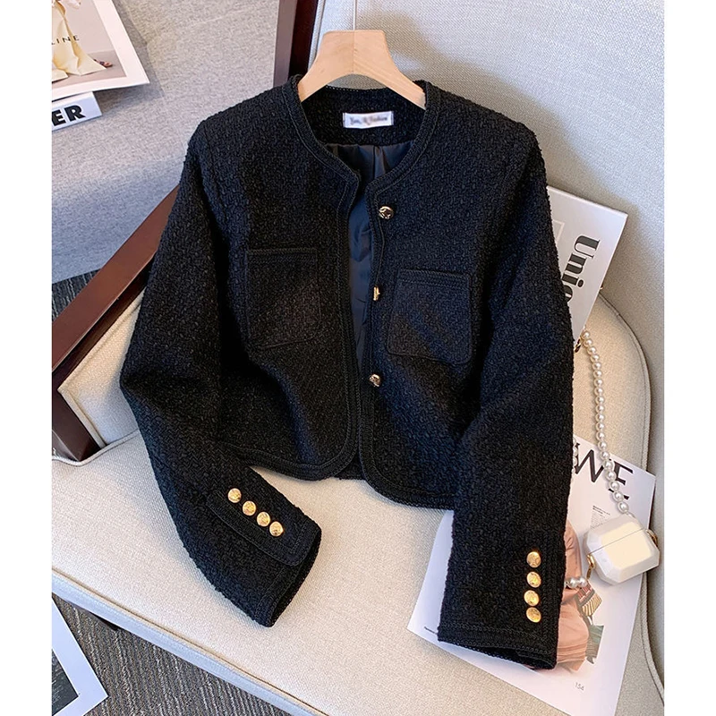 MEXZT Однотонная твидовая куртка