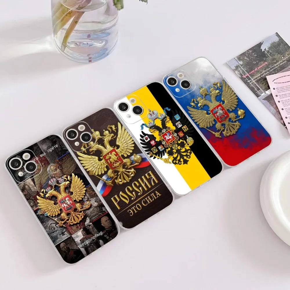 

Russia Russian Flags Emblem Phone Case For iPhone 14 13 12 Mini 11 Pro XS Max X XR SE 6 7 8 Plus Soft Silicone Cover