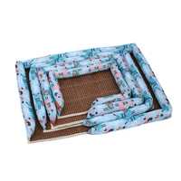 refreshing dog bed dog cushion cat nest summer pad washable self cooling pad blanket bamboo rattan sleeping carpet pet products