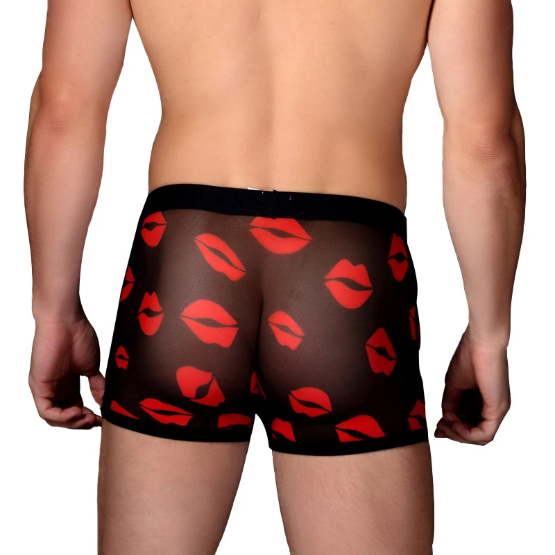 2 Pcs/Lot Men's Transparent Panties Breathable Mesh Fashion Charm Comfortable Sexy Underwear Men's Large Size Boxer