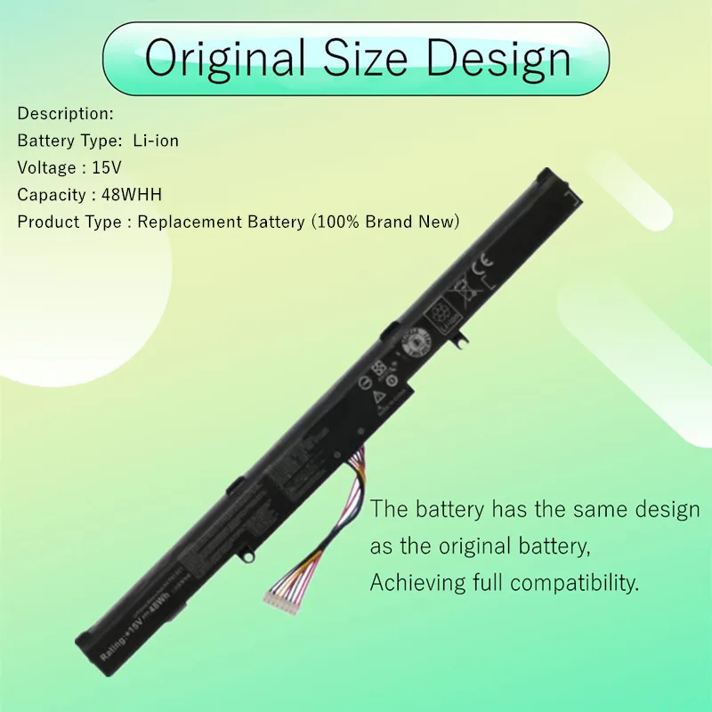 A41LK9H Аккумулятор для ноутбука ASUS N552VW A41N1501 GL752JW N752VX GL752 GL752VL N752VW GL752VW N552 N552V N752 N752V