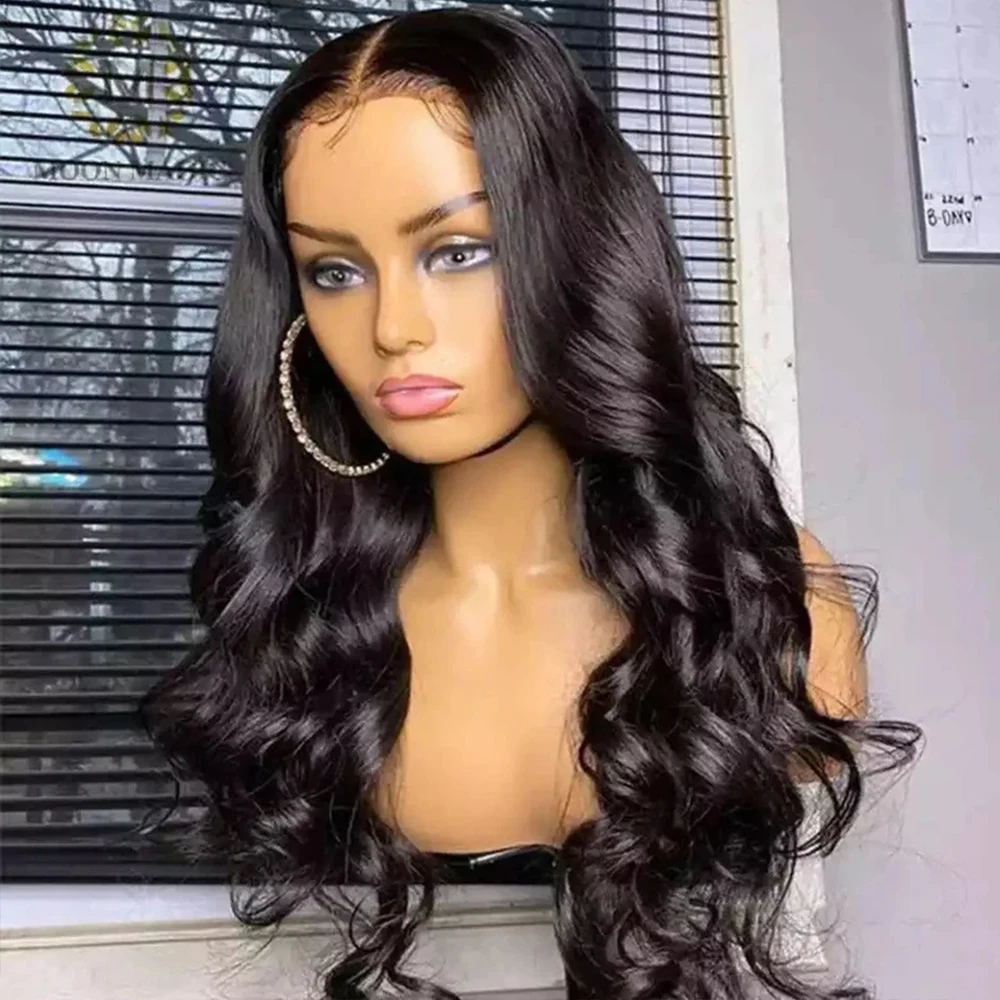 Парик из человеческих волос с волнистыми волосами # 1B акция 180% перуанские парики