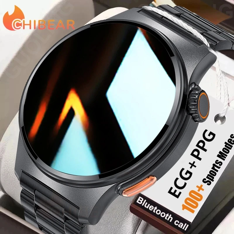 ChiBear ECG+PPG Bluetooth Call Smart Watch Men 2023 New Sports Bracelet NFC Waterproof Custom Watch Face Men SmartWatch +Box