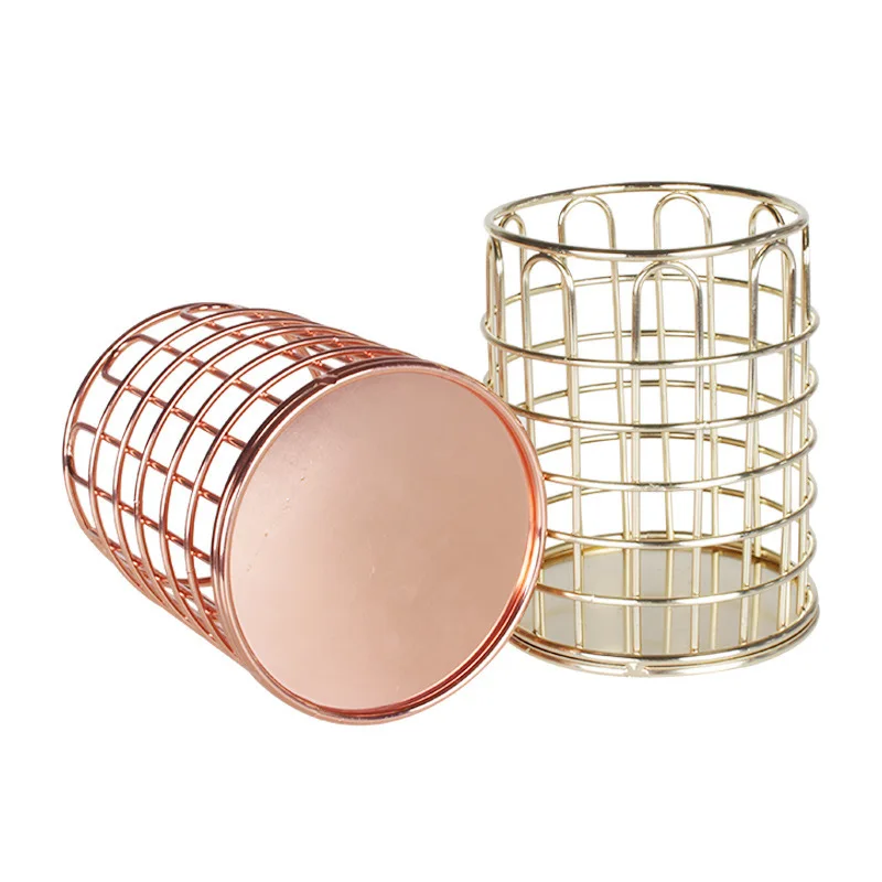 

Fashion Pen Holder Office Stationery Hollow Clip Mesh Metal Pen Holder Multifunctional Desktop Storage Metal Iron Mesh 2022 New