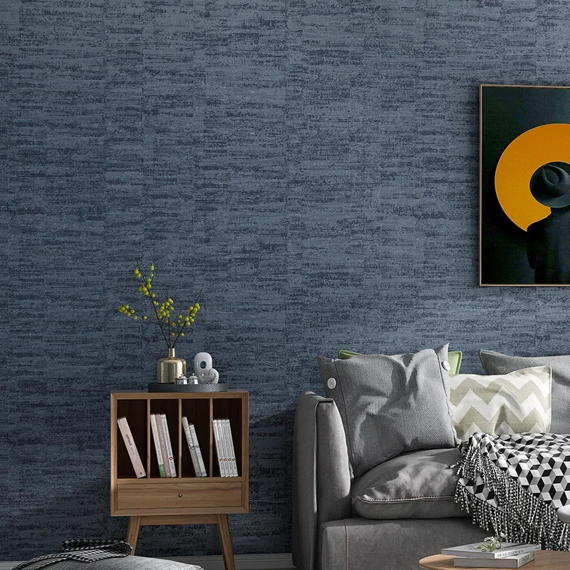 Современные однотонные металлические полосатые текстурированные обои серого