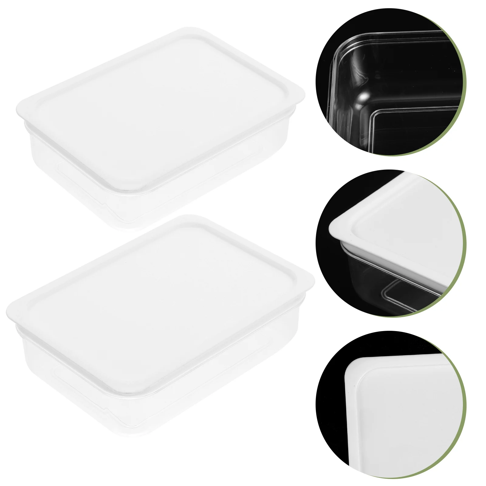 

2Pcs Refrigerator Reusable Fridge Organizers Boxes Rectangular Preservation Box