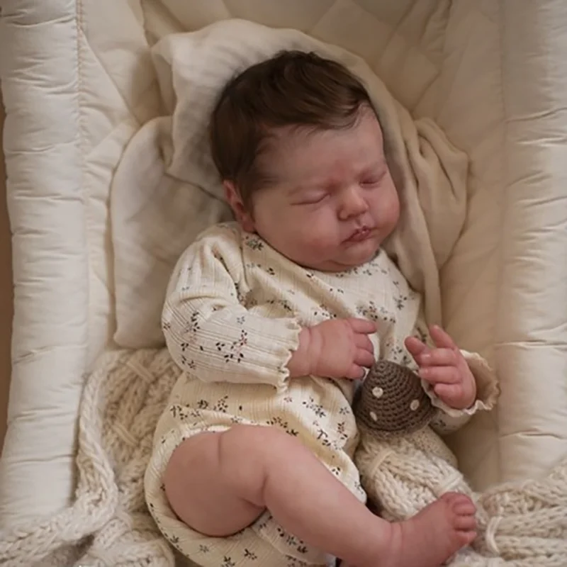 

19.5inch Reborn Doll Set Is Not Finished Tessa Asleep Popular Sleeping Baby Set with Soft Body Touch Baby Doll Toys
