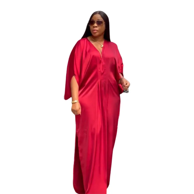 

Африканские платья для женщин, летние сексуальные африканские женские платья с коротким рукавом и V-образным вырезом, полиэстер, длинное платье, африканские халаты