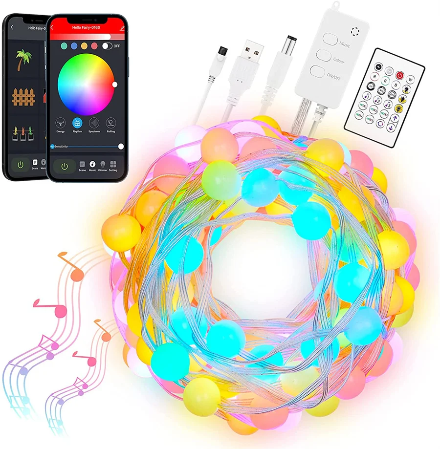 

Tuya WiFi Fairy Light Outdoor RGB Christmas Garland Light App Control Led String Light For Party Wedding Decor Work With Voice