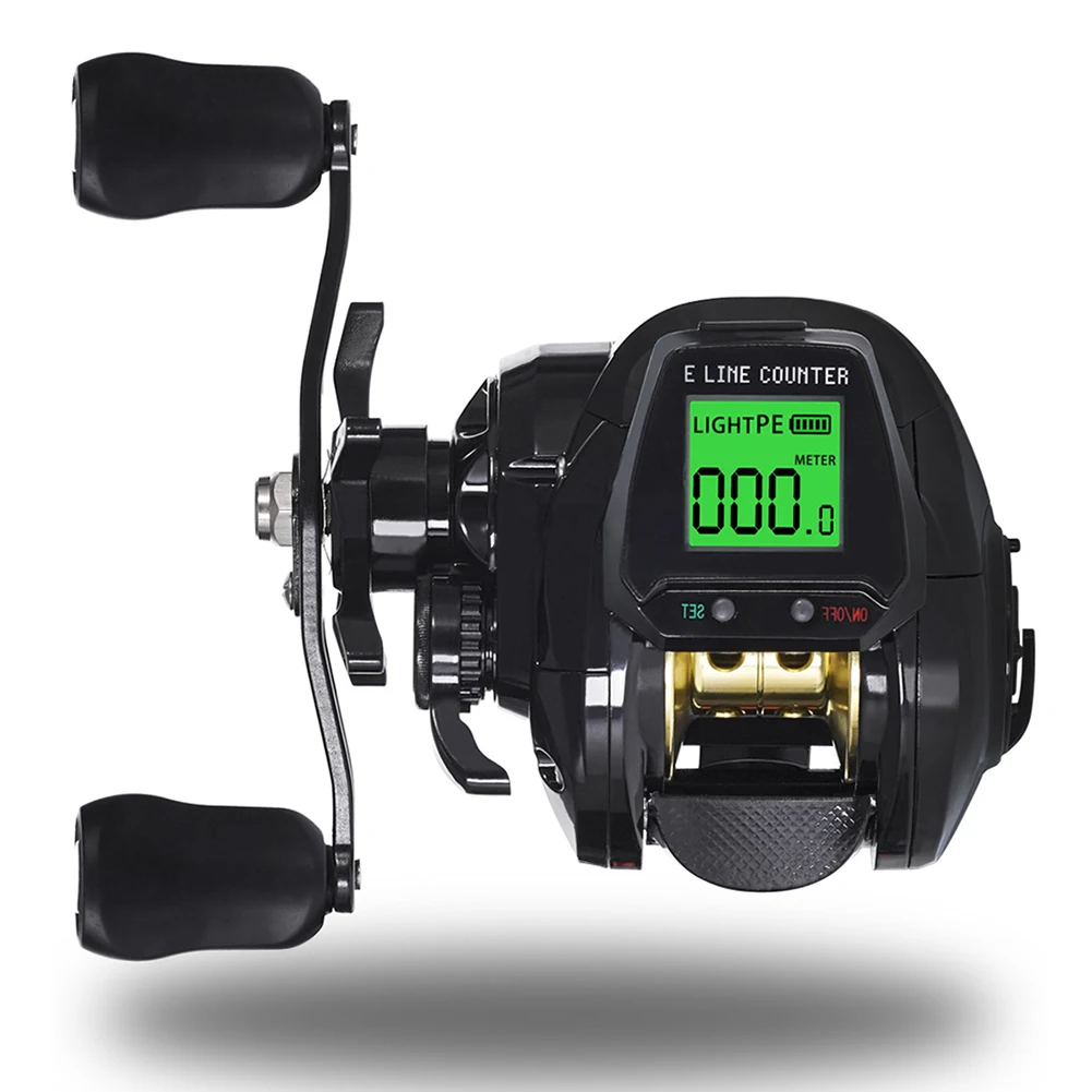 7.2:1 Bite Alarm Digital Fishing Baitcasting Reel Line Counter Depth Position Aluminum Alloy Left/Right Hand Fishing Reel Tackle