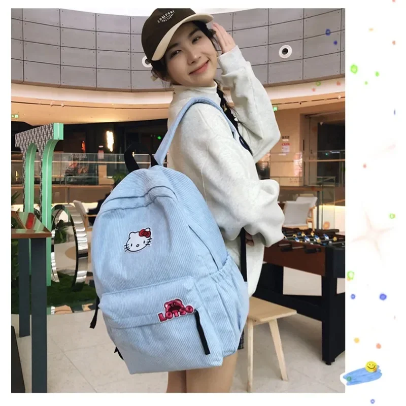 Japoński plecak szkolny Sanrio Hello Kitty Cartoon Cute Girl Heart Japanese Ins Soft Large Capacity Niche Design College Wind Backpack