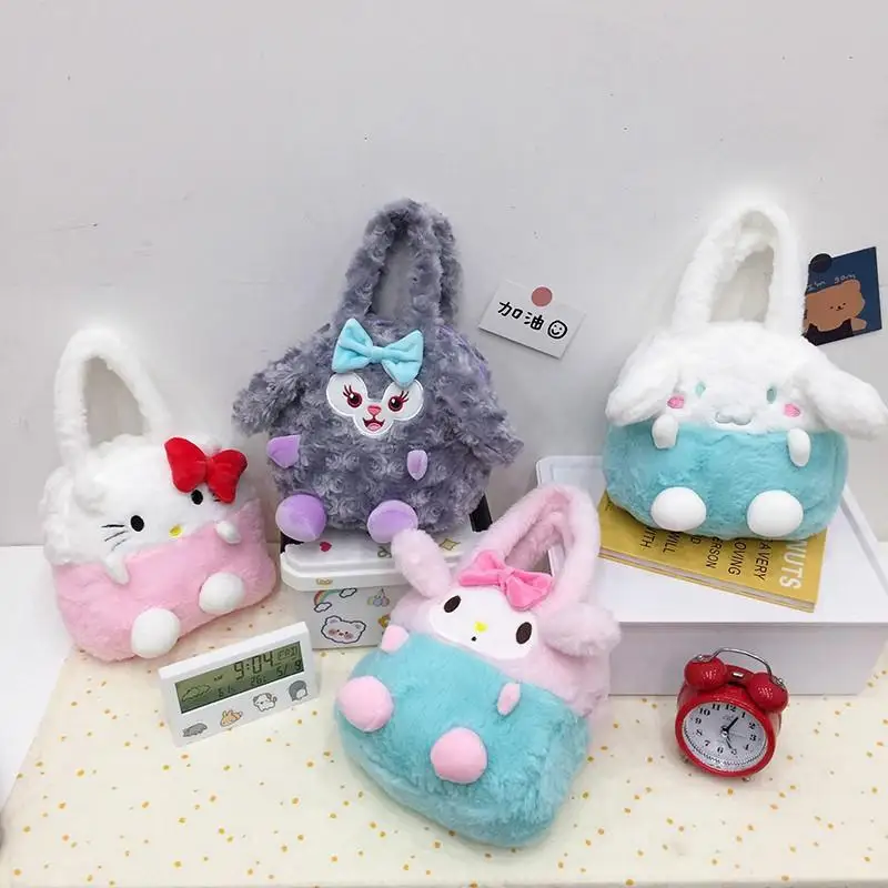 

Sanrio Pokemon Plush Handbags 2022 Newest Takara Tomy Kawaii Hello Kt My Melody Cinnamoroll Bikachu Plush Bag Girl Birthday Gift